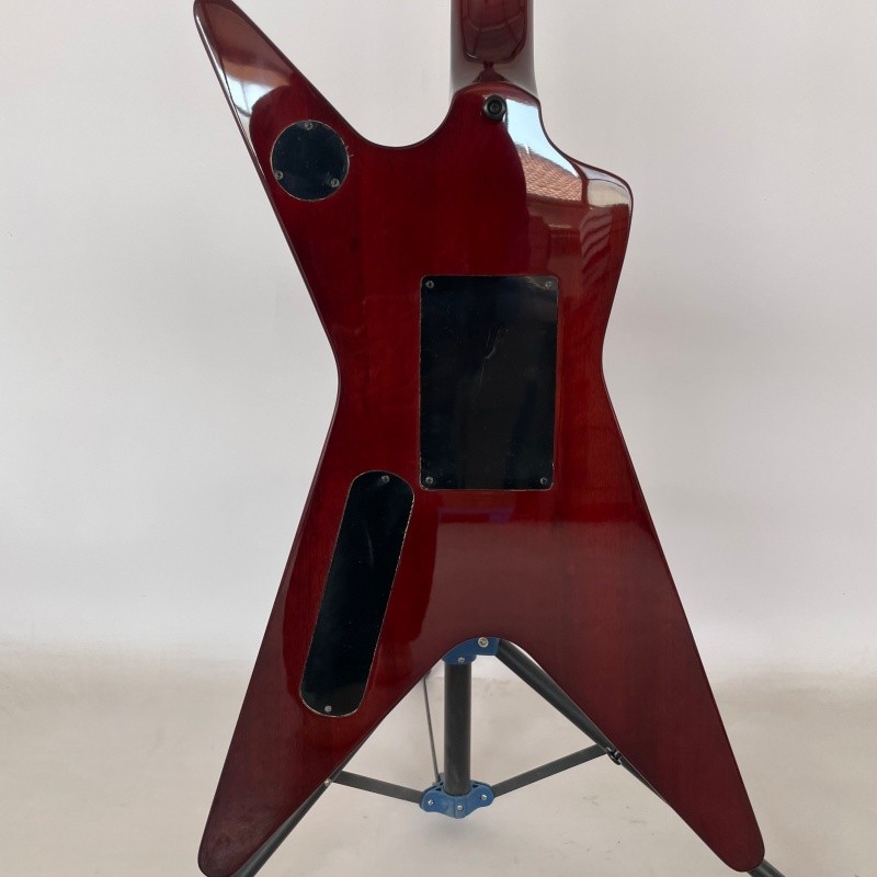Solid Electric Guitar Blue Lightning Front Red Back Stainless Rounded fret Edge