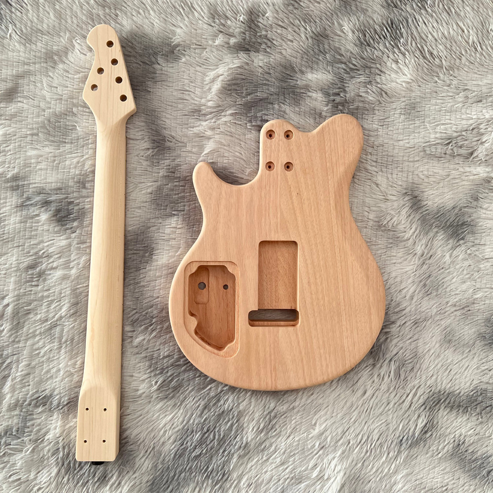 DIY Unfinished Solid Wood Electric Guitar Kit M Canadian Maple Neck CR Part Full
