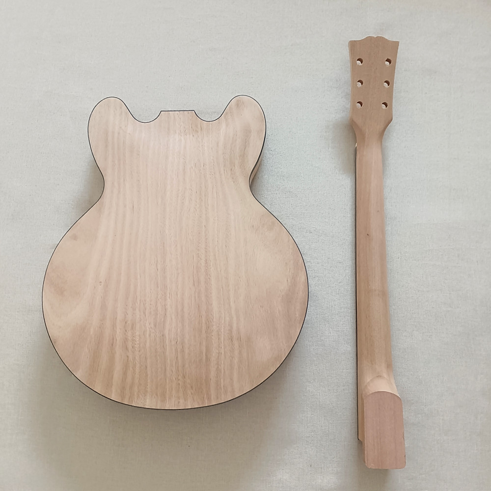 DIY 335 Electric Guitar Kit Unfinished Rosewood FB Mahogany BD Abalone Inlay