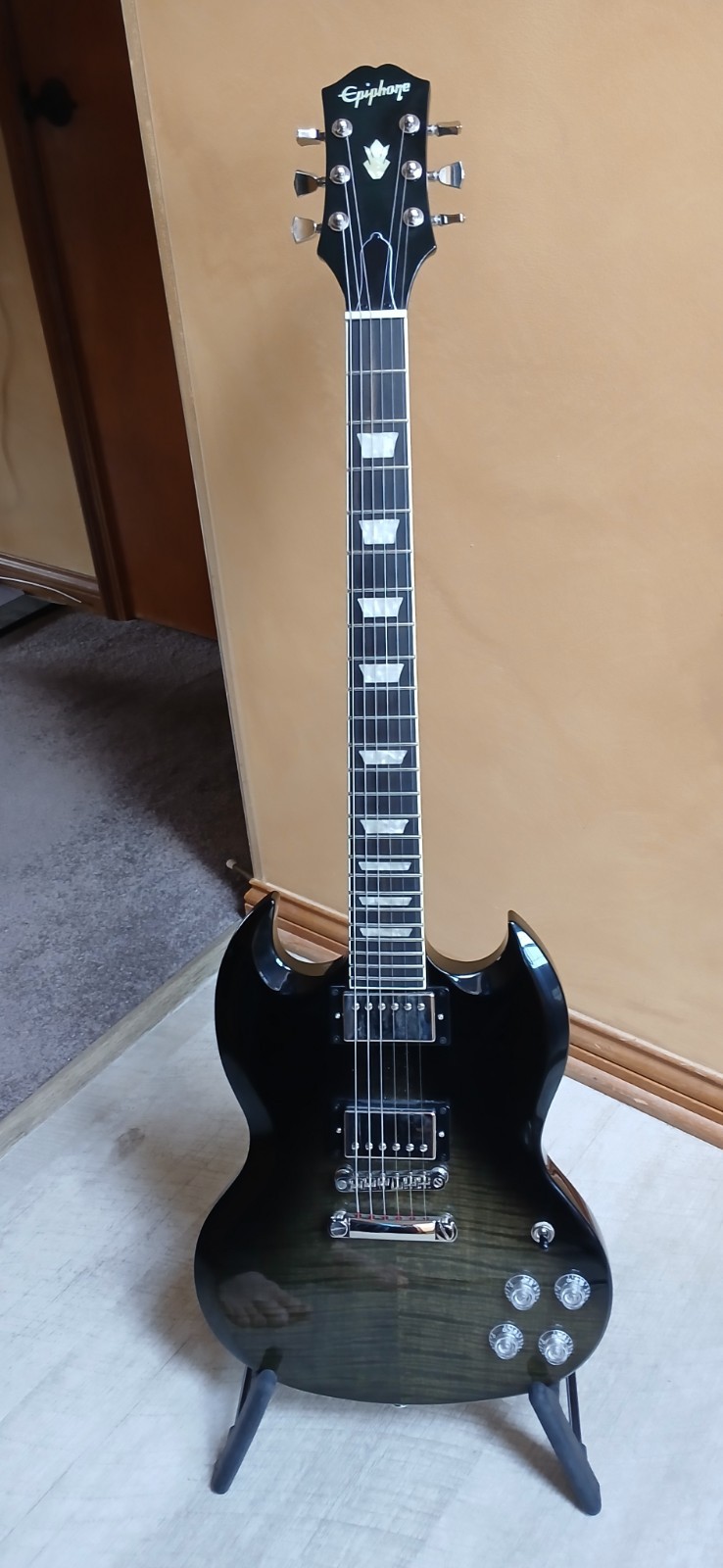 Epiphone SG Modern Figured Electric Guitar Trans Black Fade