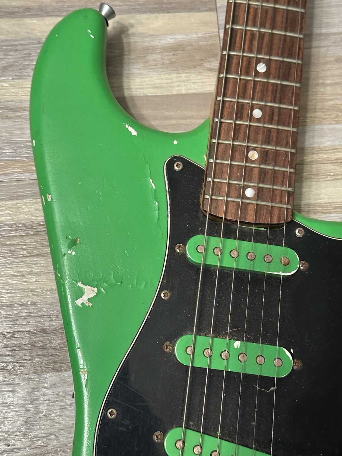 Strat Style Electric Guitar w/ Fender Squier Neck – Custom Green Player