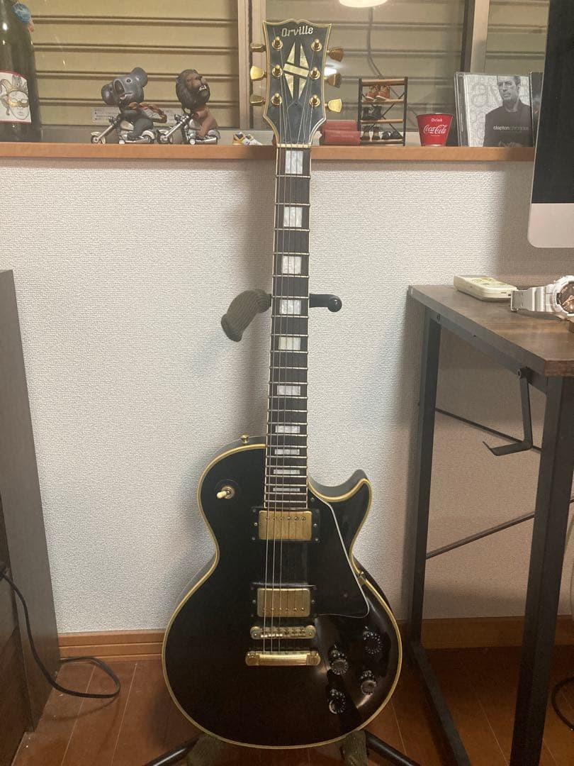 Electric Guitar Orville LPC-75 Les Paul Custom Black S/N K018755