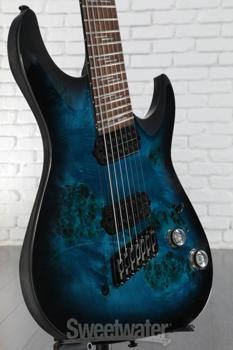 Schecter Omen Elite-7 Multiscale 7-string Electric Guitar – See Through Blue