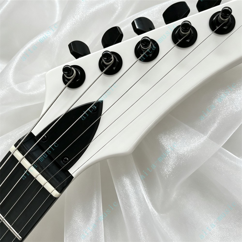 Solid Electric Guitar Stainless Rounded Fret Edge FR Bridge White Fast Shipping
