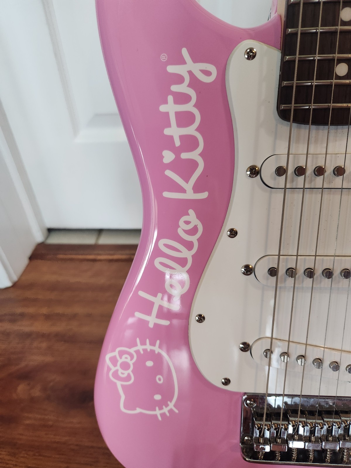 2006 Fender Squier Mini Hello Kitty Electric Guitar with strap and case