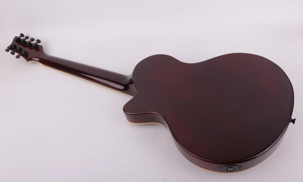 7string electric jazz guitar f hole double cutaway Maple Neck Vintage Sunburst