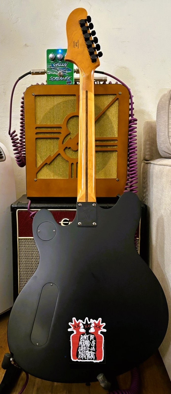 Custom Starcaster guitar Major UPGRADES Passive Black Mass Wide Range New Neck