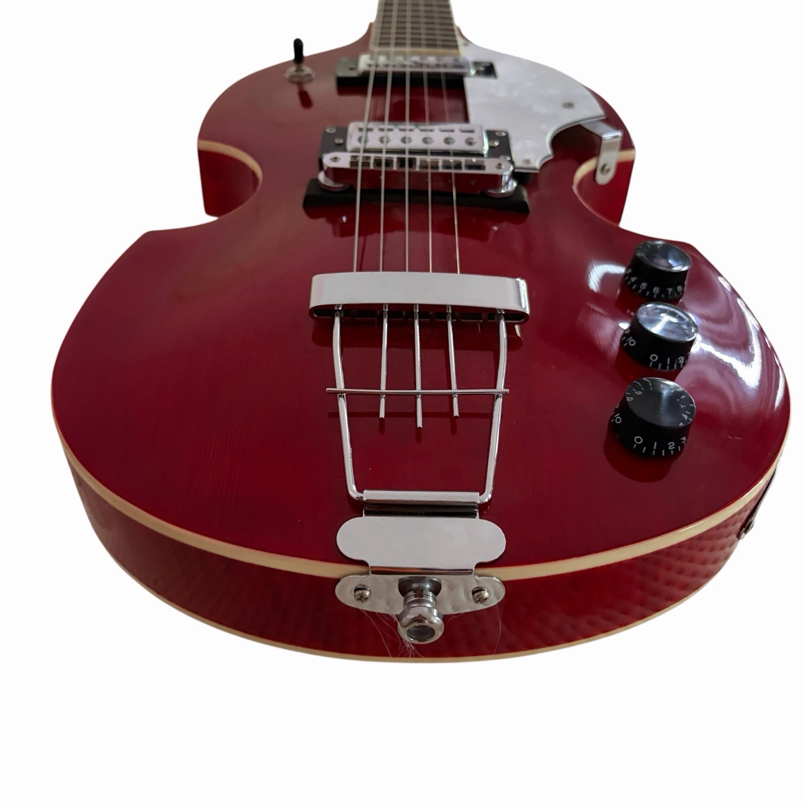 Hofner HI-BB Violin Electric Guitar Cherry Red Beatle Style 6 String EUC