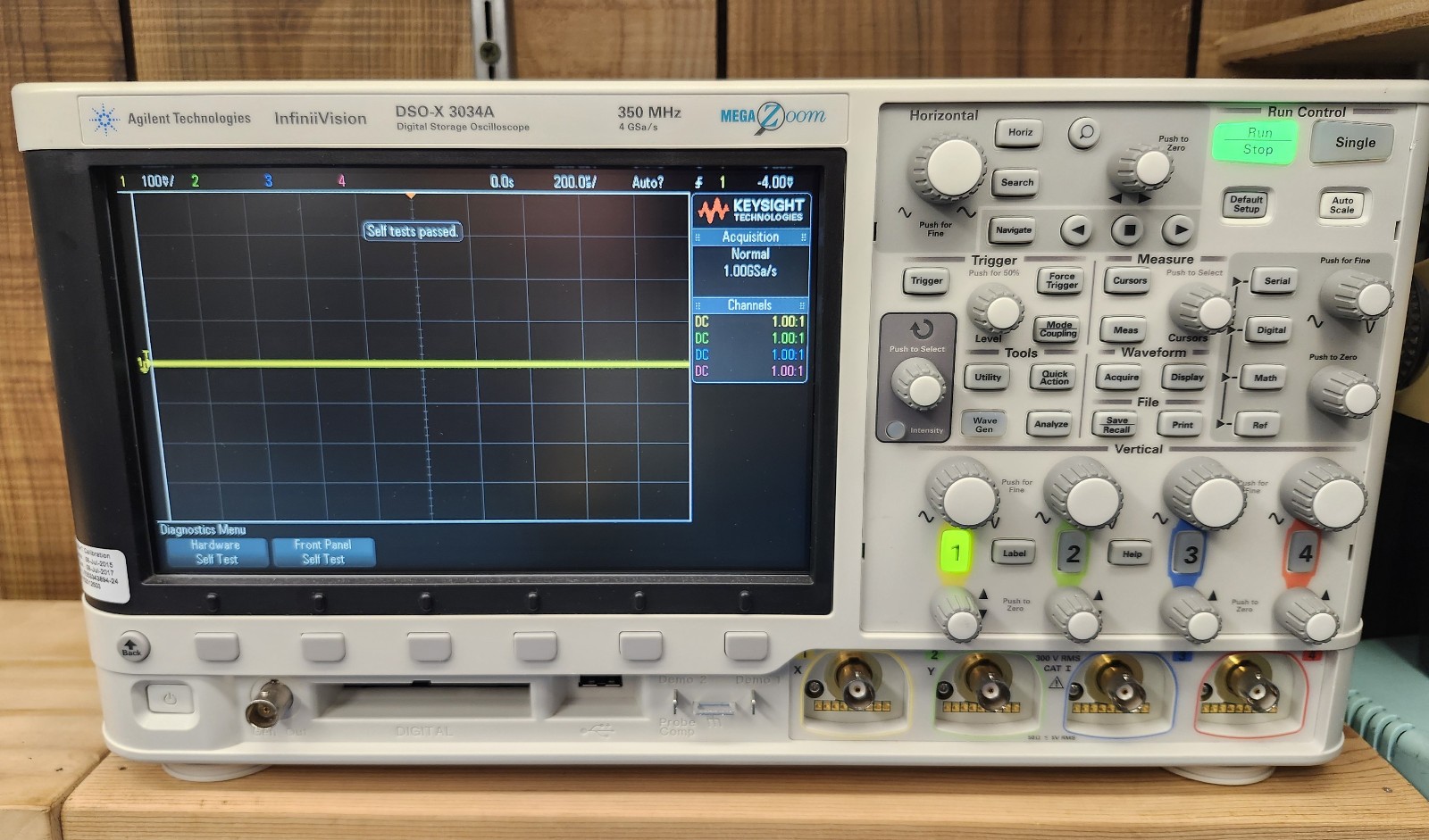 Agilent Keysight DSO X 3054A 500MHz 4 Channel Oscilloscope Tested Pass Self Cal