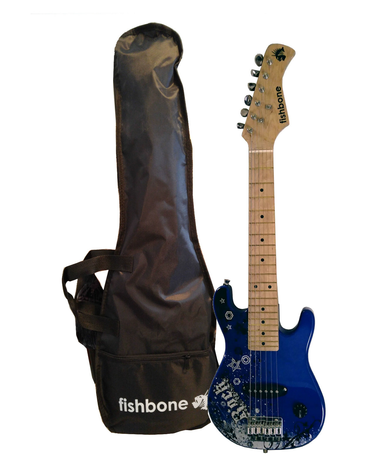 Fishbone ROCK Mini Model STS-BLU-2 Shorty Travel Guitar with Gig Bag