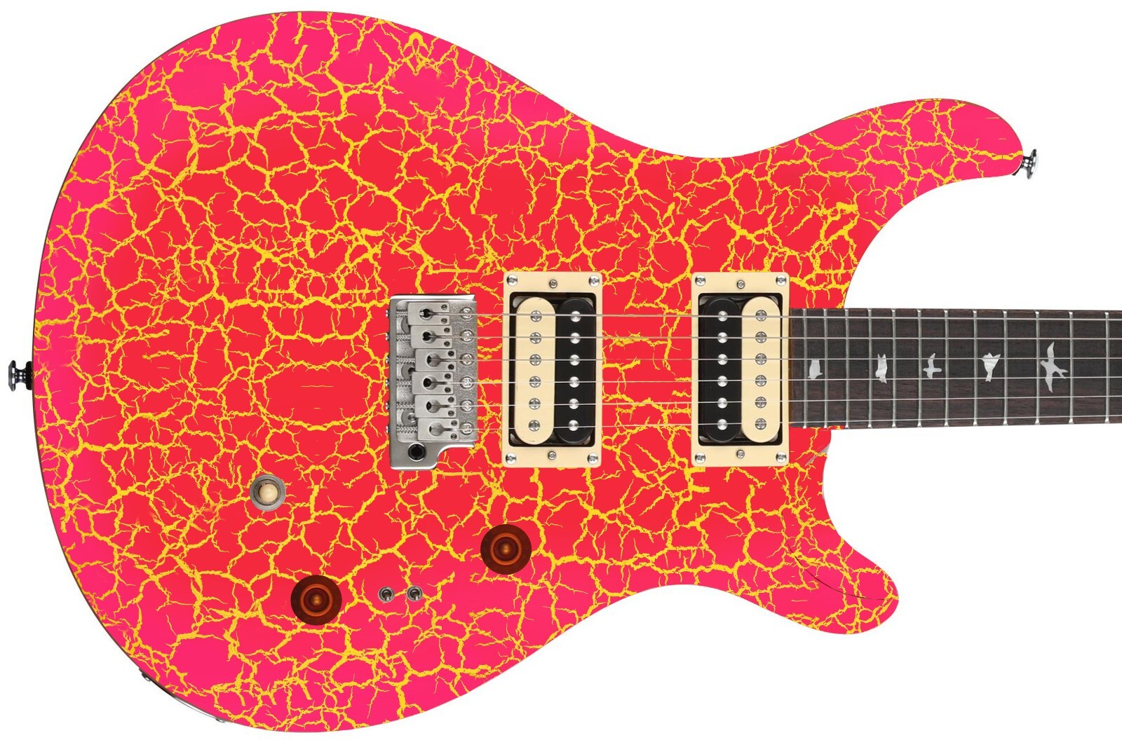 Guitar Wrap Skin Reface Iconic 80’s Burst 6 Volt Crackle Crackle Cherry Pop 1219