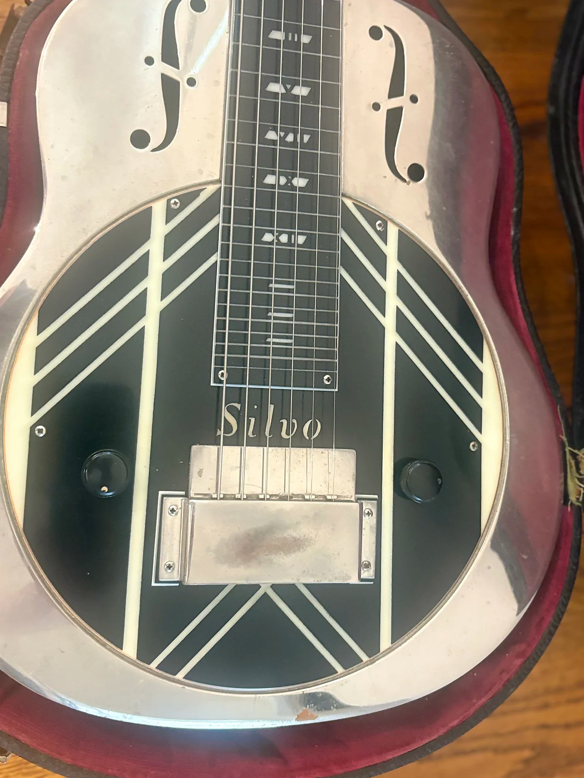1930s National Silvo Electric Hawaiian Guitar – Lap Steel Art Deco Hollow Metal