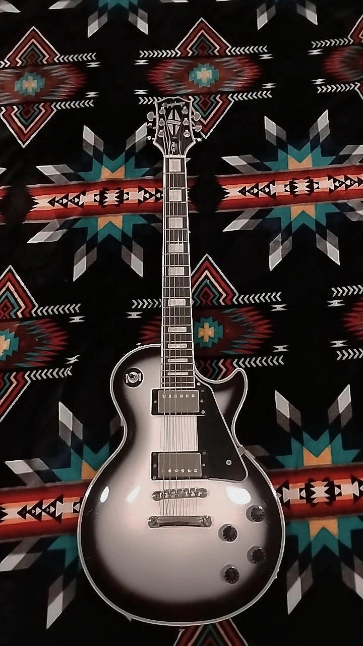 Black and Silver Empihone Electric Guitarr, Used, Good Condition, Cash Only