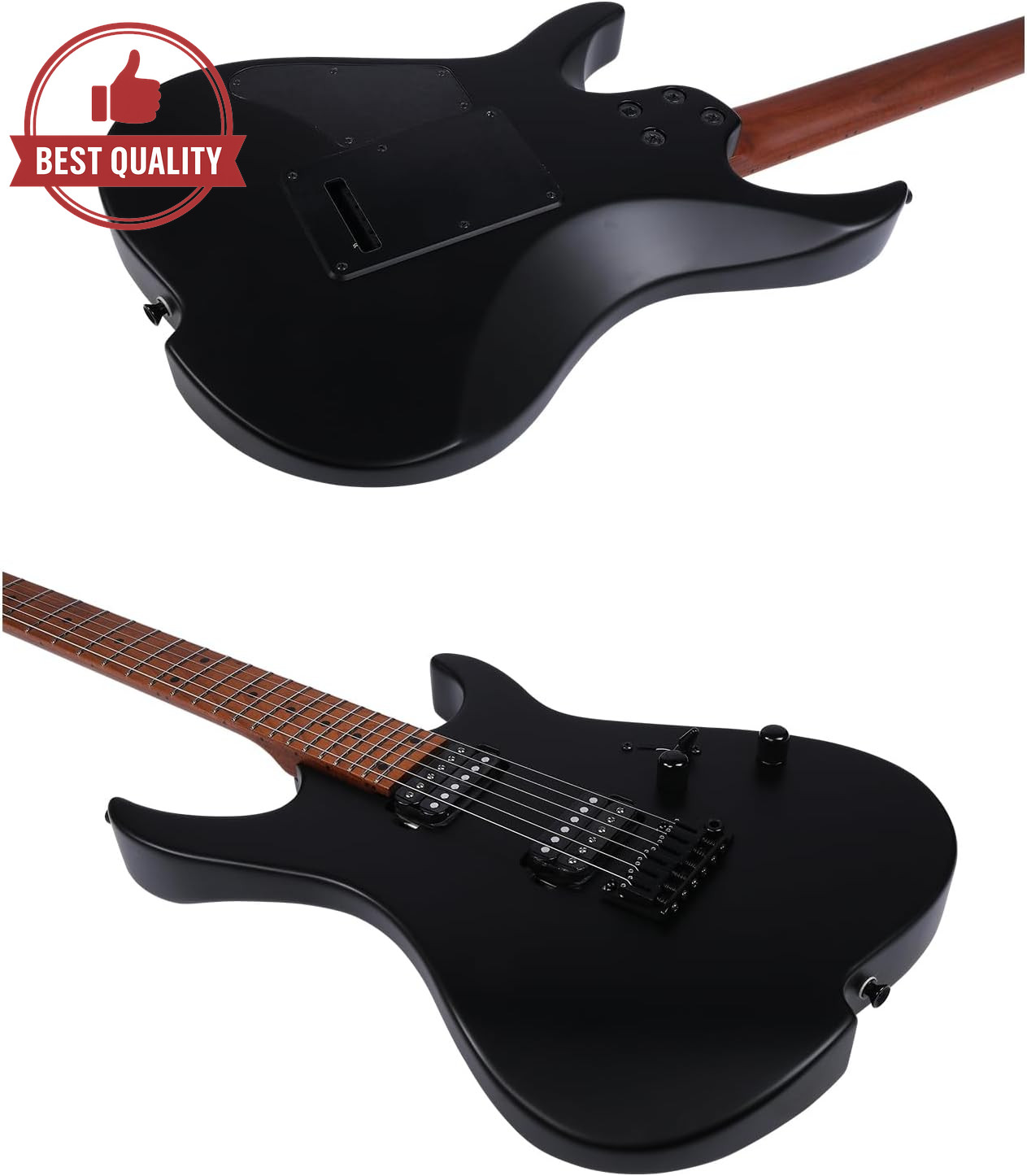 Vola OZ 24 RV SRM Black Matte Electric Guitar w Roasted Maple Neck Gotoh Bridge