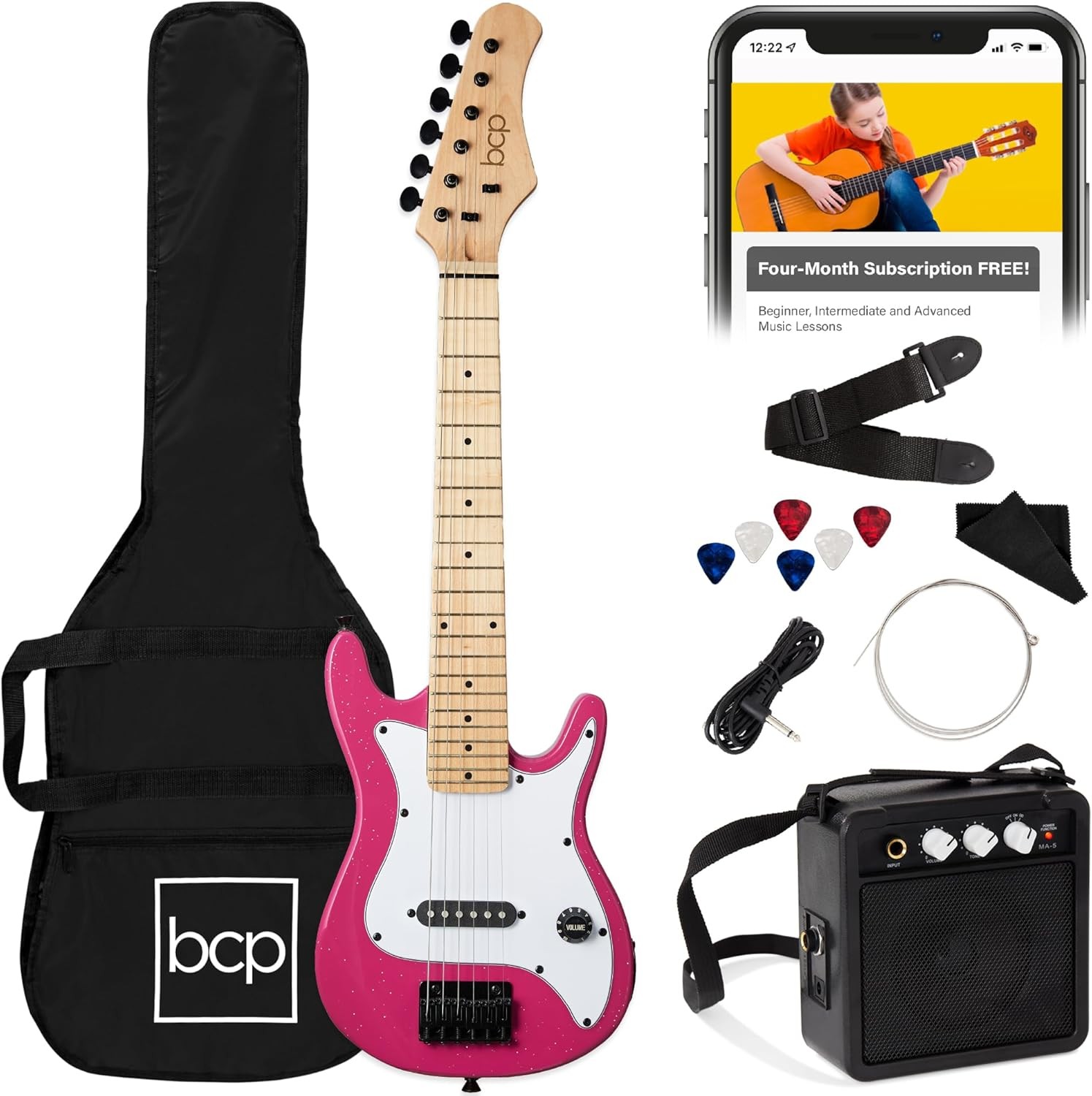 30in Kids Electric Guitar Beginner Starter Kit W/ 5W Amplifier Strap Gig Bag