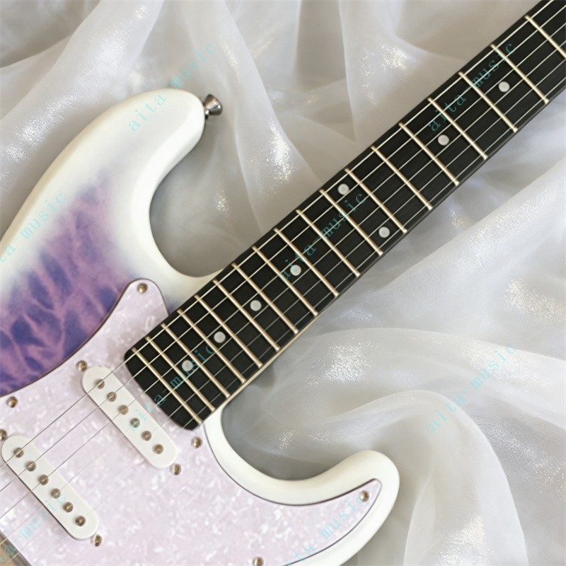 Custom Dreamy Purple Ice Flower Electric Guitar Quilted Maple Top S-S-H Pickups