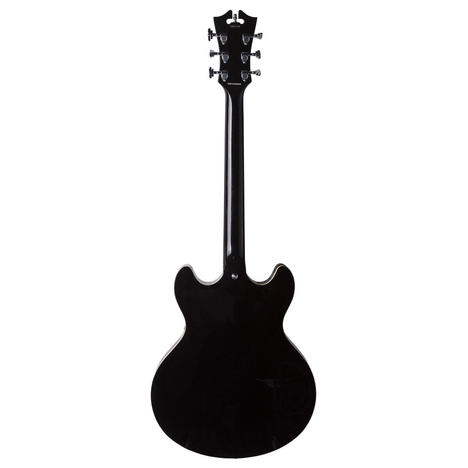 D’Angelico Premier Semi-Hollow Electric Guitar. Black Finish, 6 String.