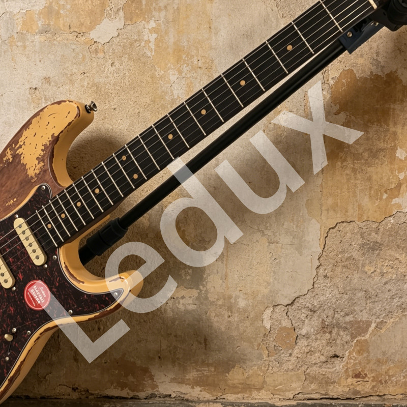 Ledux Solid Electric Guitar Stainless Rounded Fret Edge SSS Pickups Yellow US