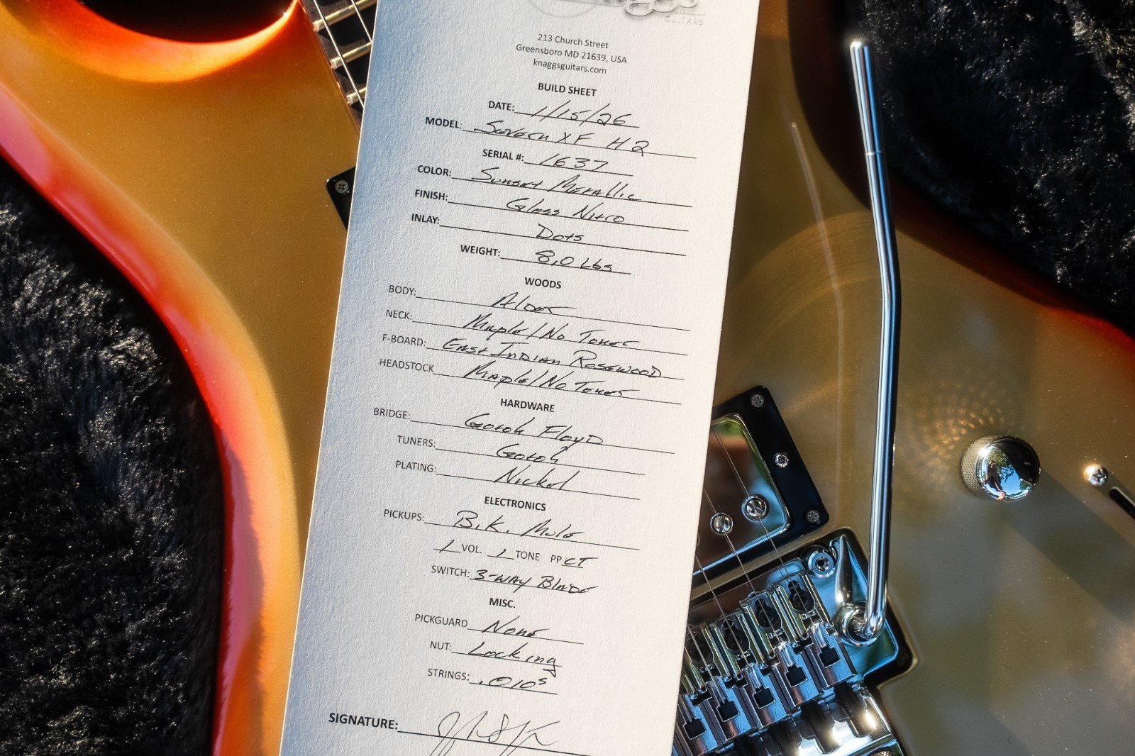 Knaggs Severn XF/Floyd Rose/Sunset Metallic Gloss