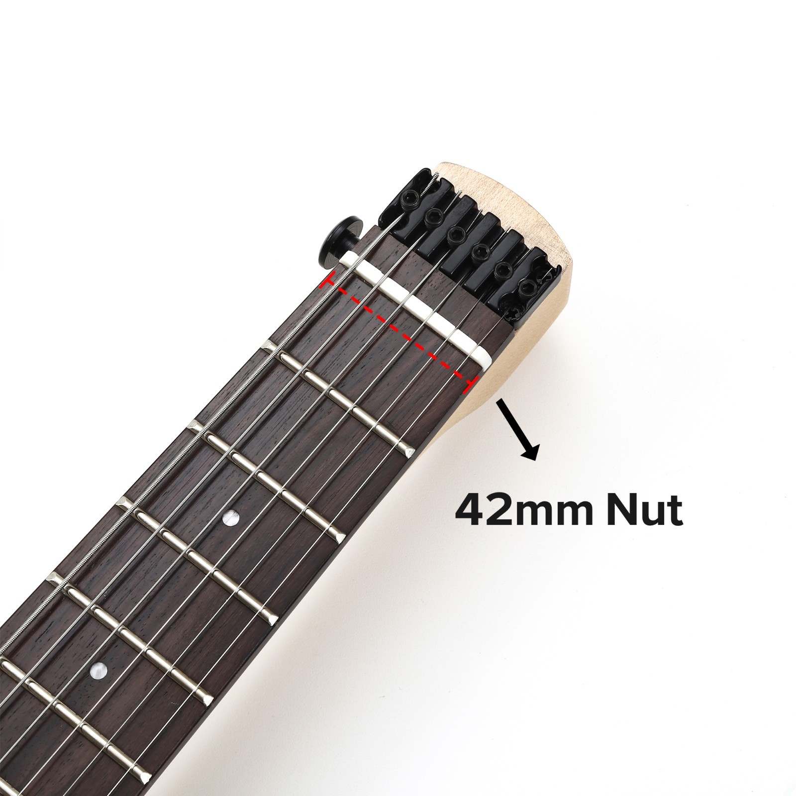 Batking Mini Travel Guitar Electric Headless Guitar Brass Fix Bridge with Gigbag
