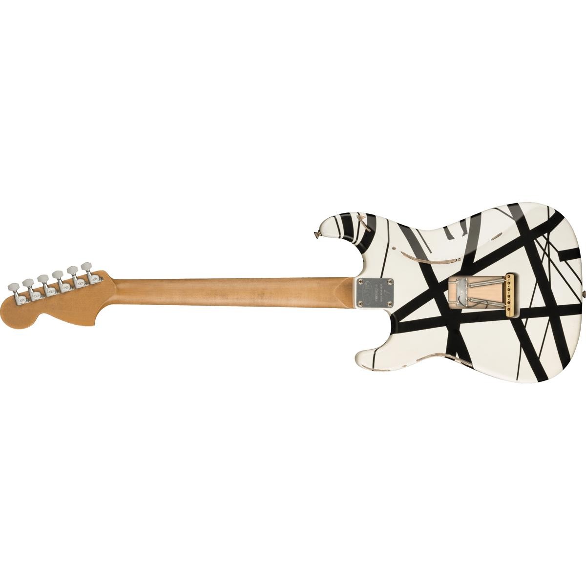 EVH Striped Series ’78 Eruption Electric Guitar, White with Black Stripes Relic