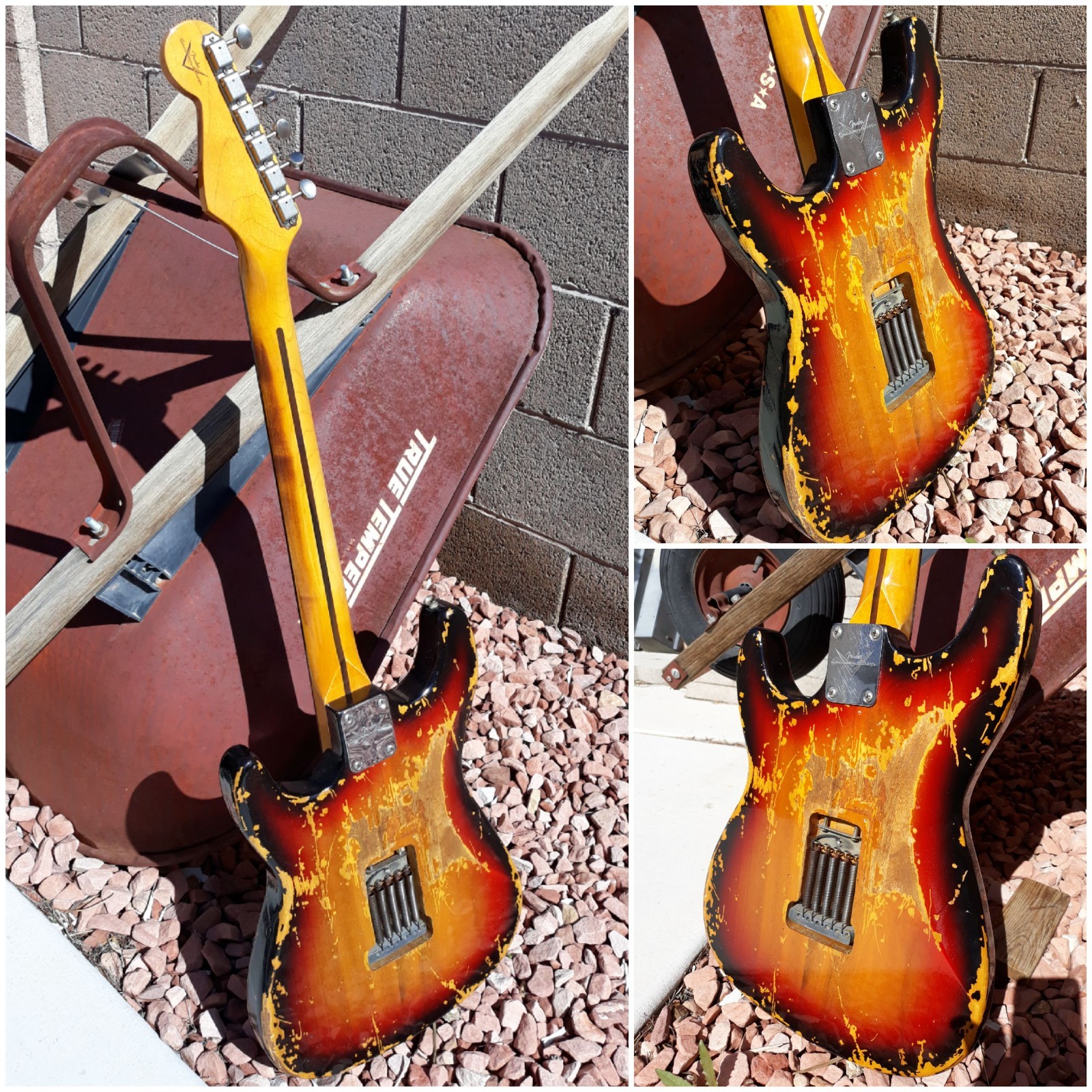3 Tone Sunburst 65 Tribute Stratocaster Vintage – HEAVY RELIC Vintage NITRO