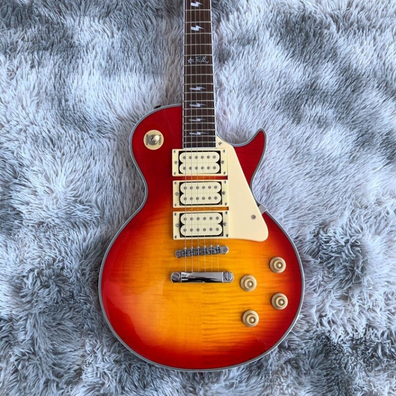 ACE Frehley Electric Guitar Cherry Sunburst Maple Flame Top in stock