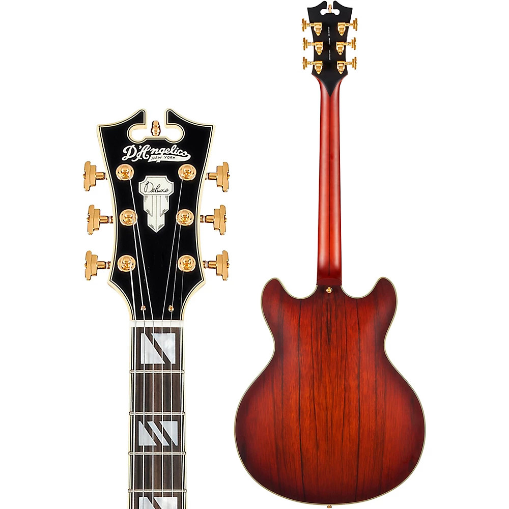 D’Angelico Deluxe DC SemiHollow Electric Guitar Satin Brown Burst