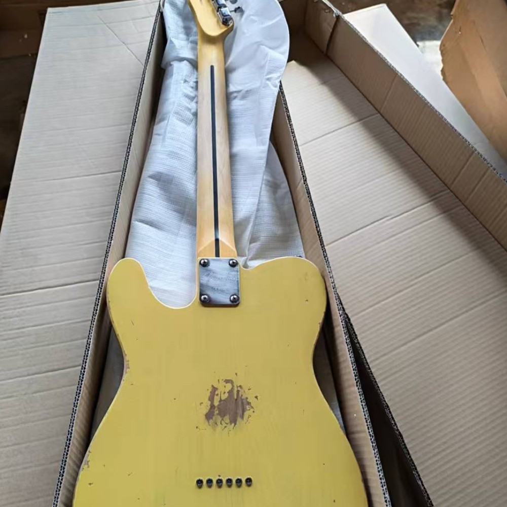 Custom 52s TL Heavy Aged Cream Yellow Electric Guitar SS Pickups 6String Ship US