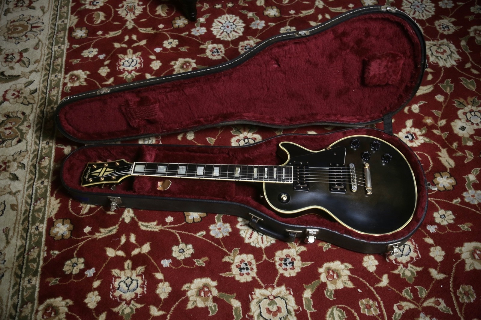 Rare 1970s Aria Pro II Les Paul Custom, Made in Japan – Transparent Black