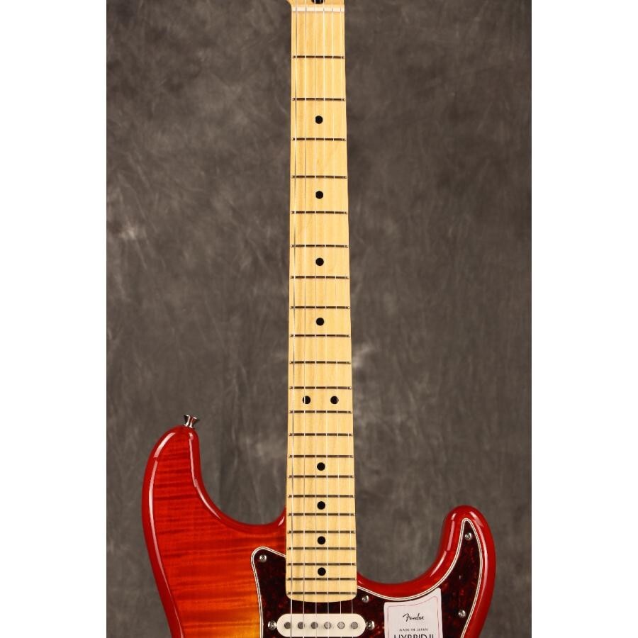 Fender 2024 Collection MIJ Hybrid II Stratocaster Flame Sunset Orange Transparen