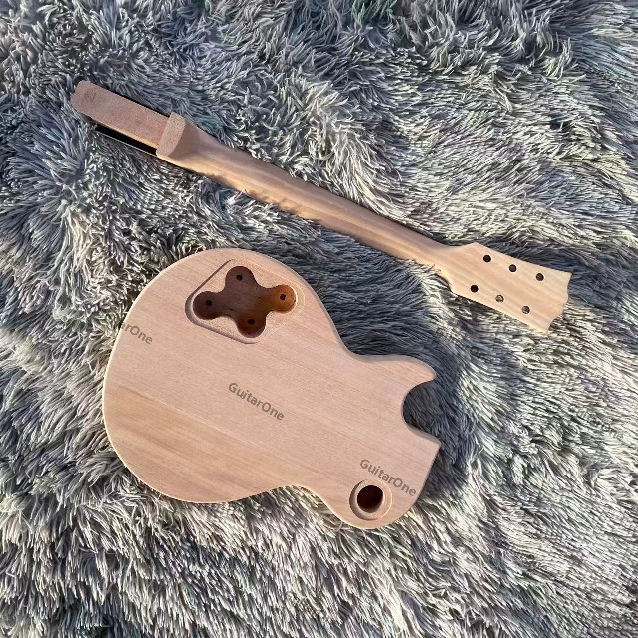 DIY Solid Electric Guitar Kit 2P Quilted Maple Top Complete Hardware Set