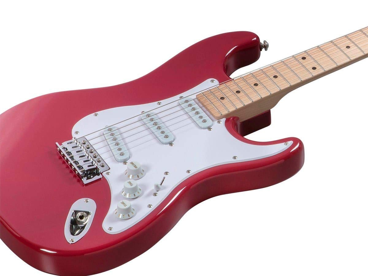 Monoprice Cali Classic Electric Guitar – Wine Red 6 Strings Double-Cutaway