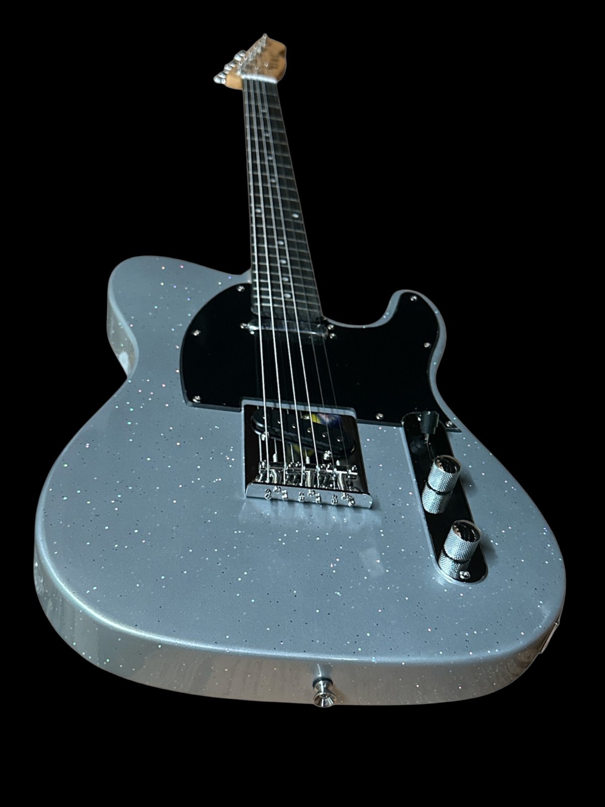 Baritone 6 String Solid TL-STYLE Electric Guitar-27″ Scale-Metalica Silver