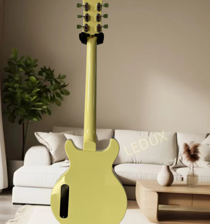 Hot Double Cut yellow Electric Guitar Solid body Rosewood Fretboard P90 Pickups