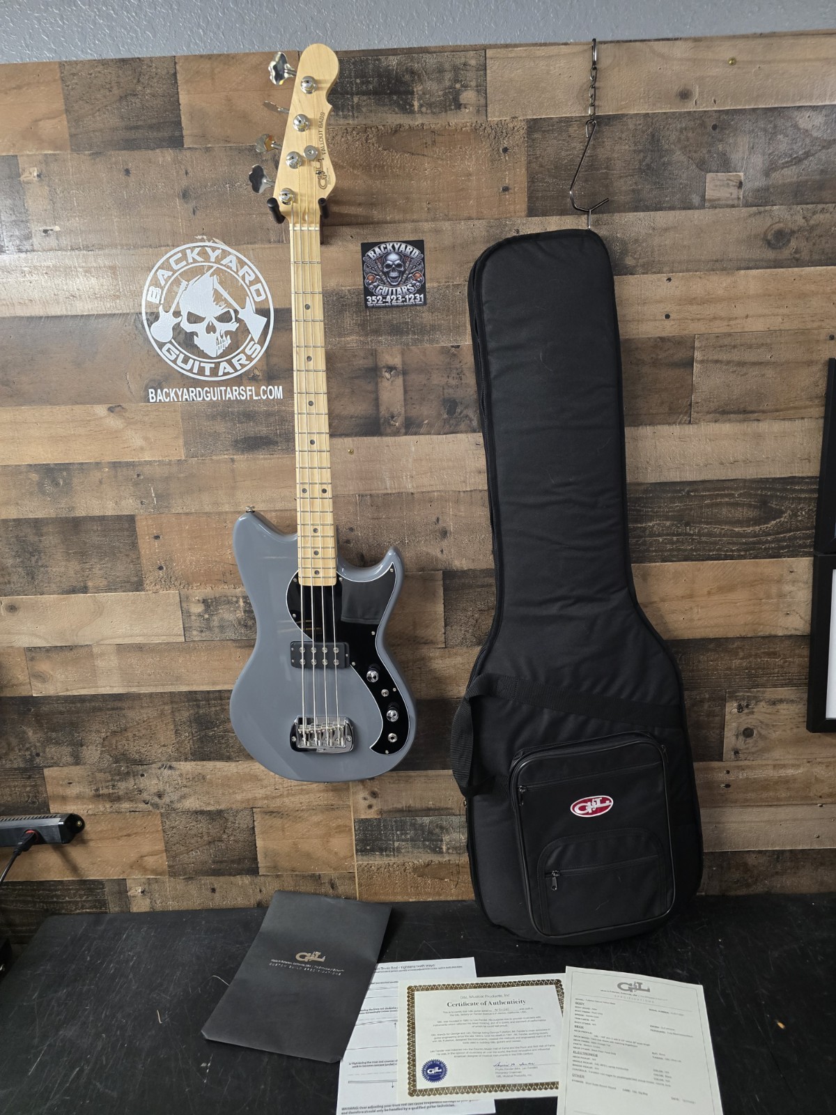 G & L Fullerton Deluxe Fallout Pearl Gray With COA And Gig Bag.