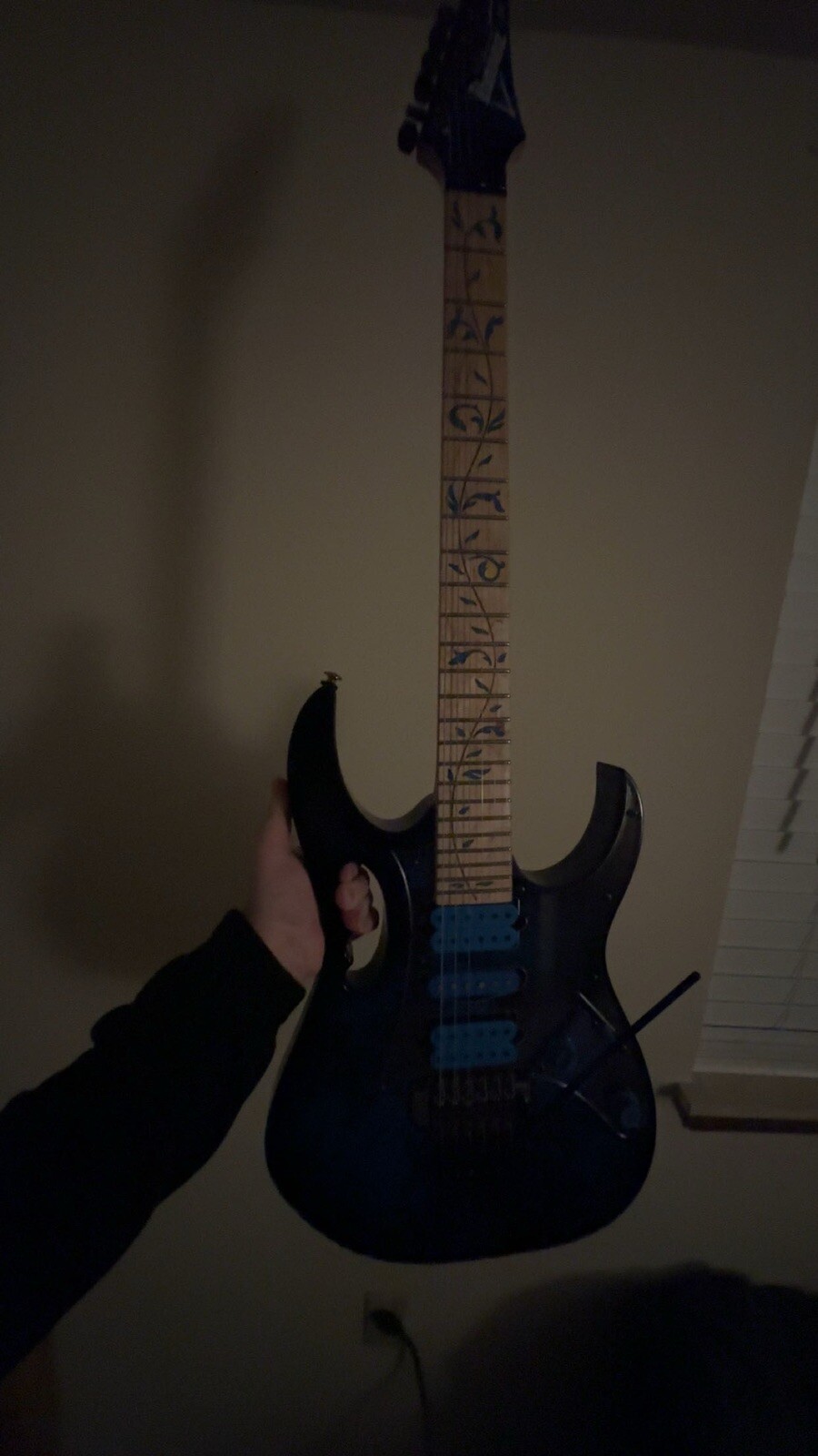 Blue Ibanez JEM77PBFP 6. Lightly Used, Set Up, New Strings, Smoke Free Home.
