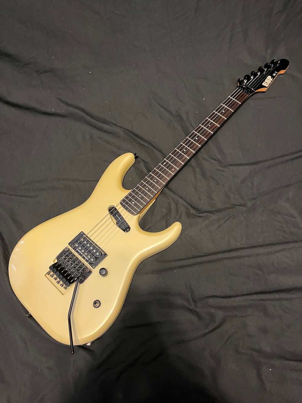 Rare 1991 Vintage ESP M-1 Guitar H/S in Pearl White W/Case Queensryche Vibe!