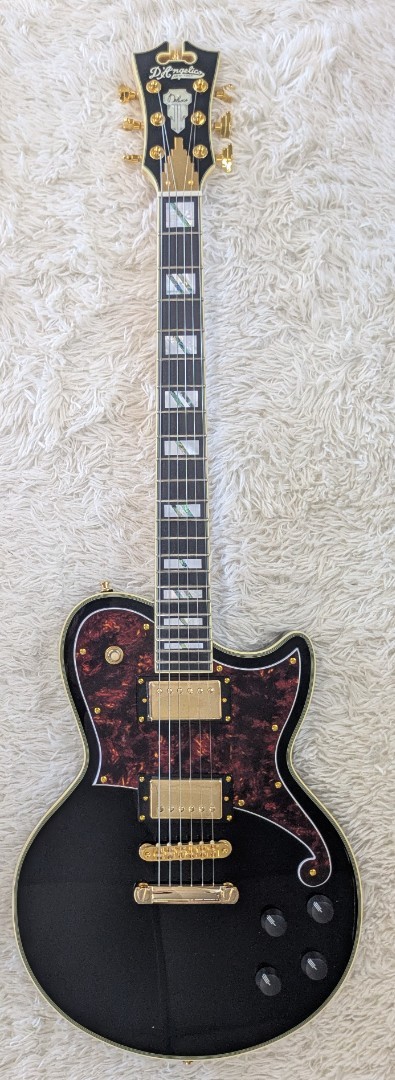 D’Angelico DADATLSBK2GS Deluxe Atlantic Solid Black RH Solidbody Electric Guitar