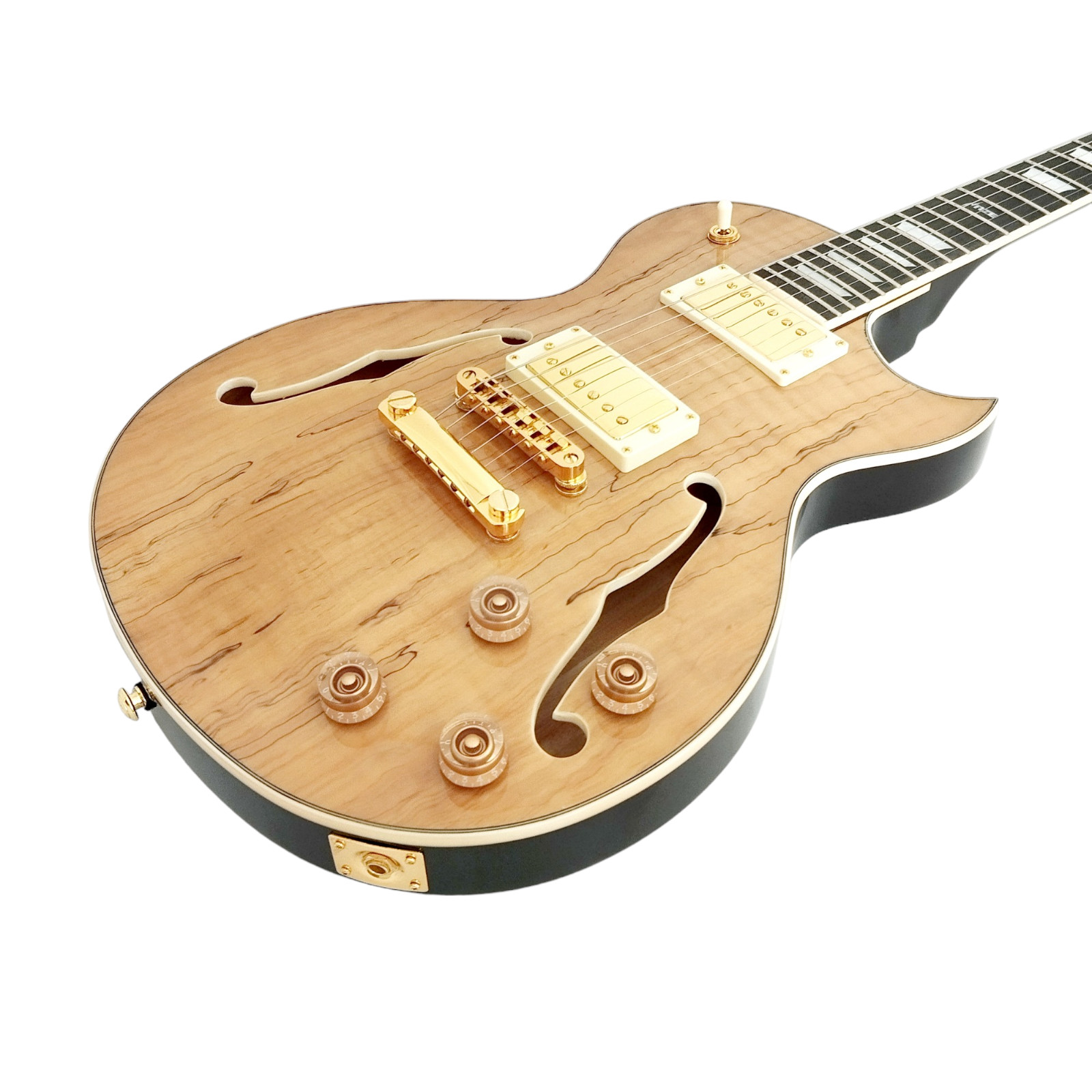 Haze E239GC Semi-Hollow Body Electric Guitar with Spalted Maple Veneer+ Free Bag
