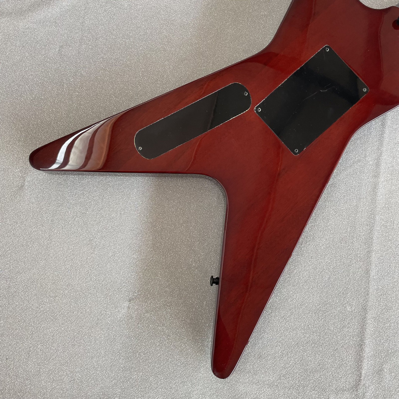 Electric Guitar Double Tremolo H-H Pickups Lightning Print Blue Finish Black HW