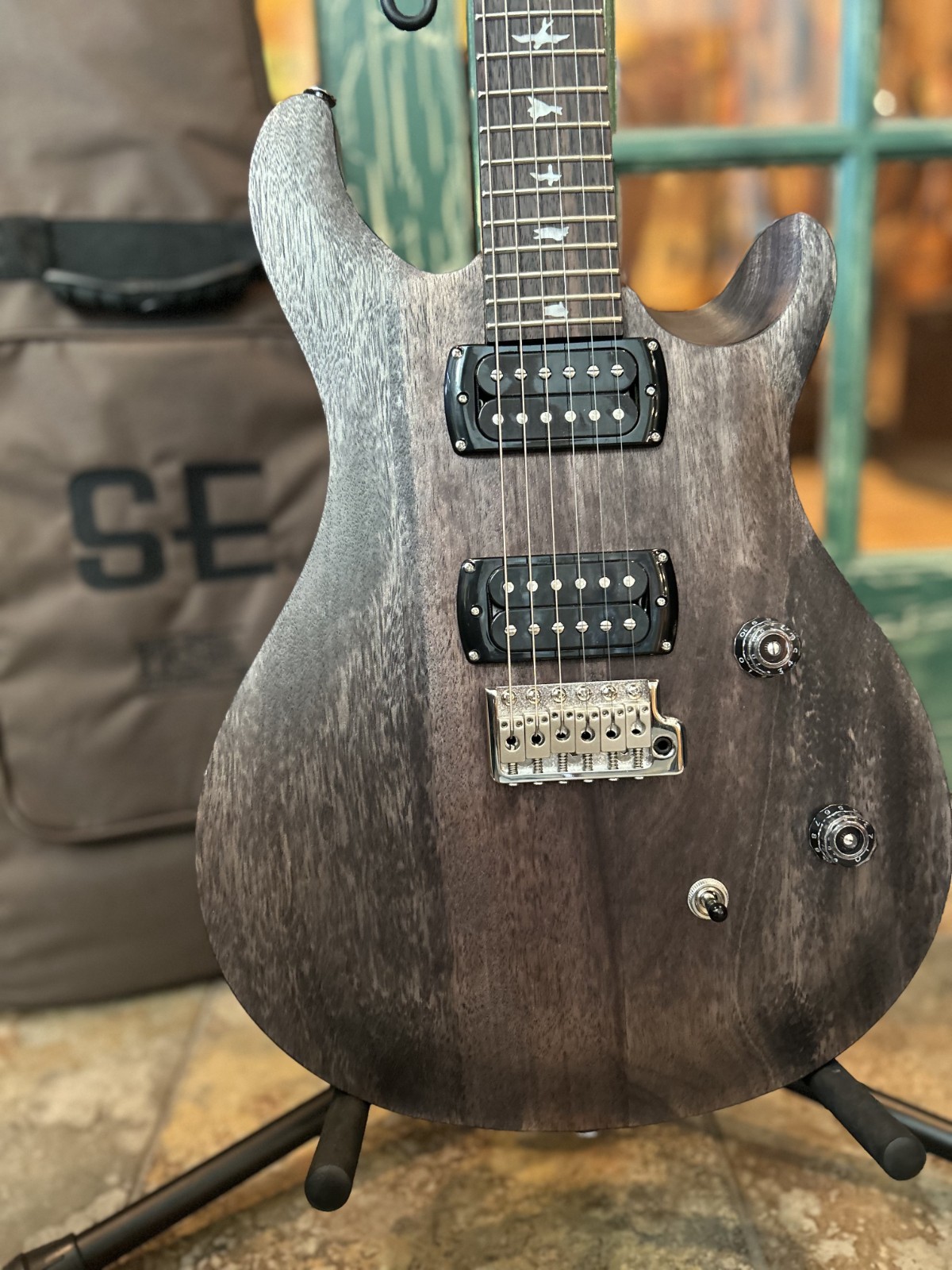 PRS SE CE 24 Standard Satin Charcoal Electric Guitar With Soft Deluxe Case