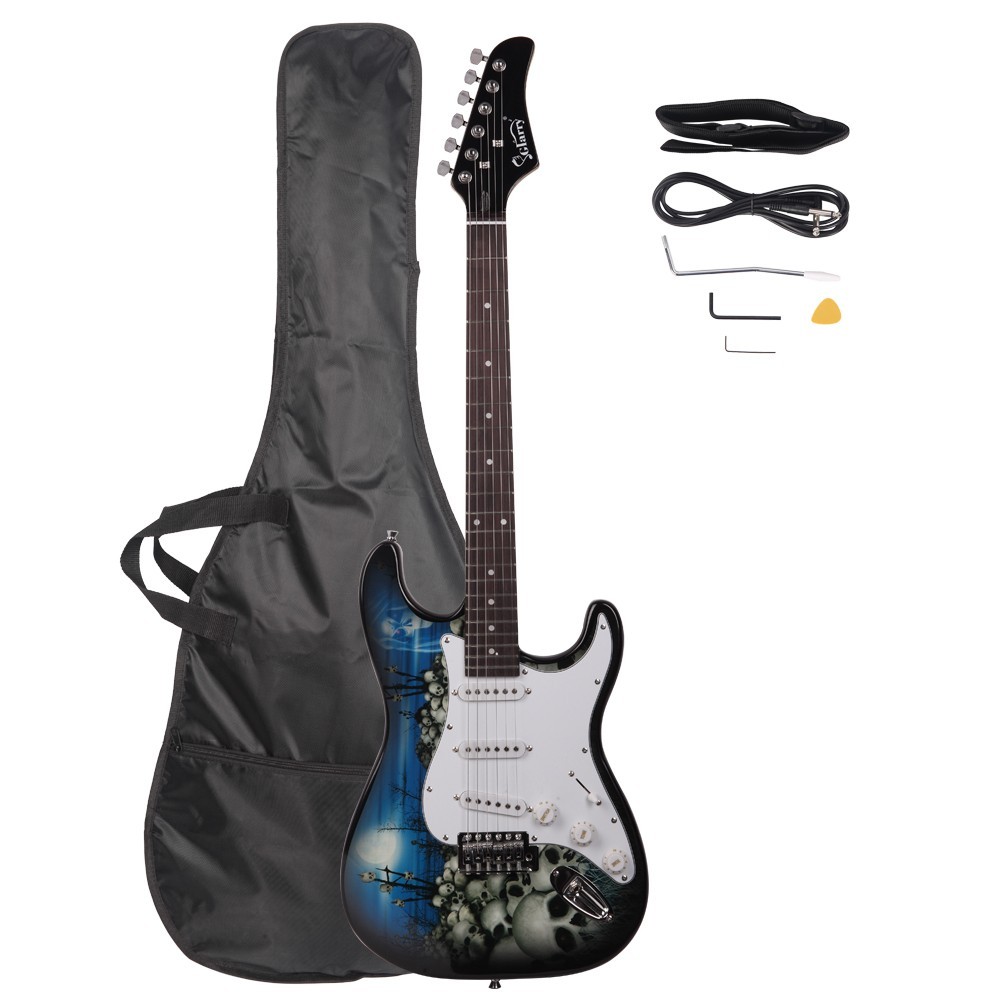 🎸 FREE SHIPPING!🎸S Style Electric Guitar +Soft Case/Gig Bag +Strap +Cable!