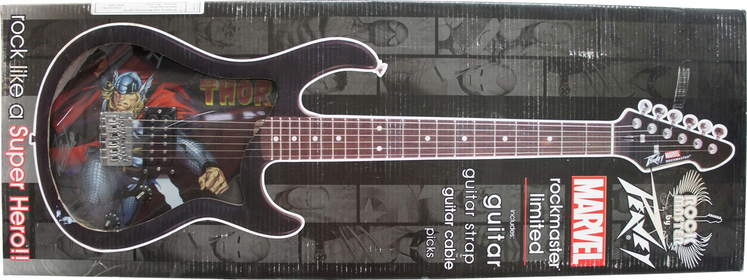 Stan Lee Signed Peavey Marvel Thor 3/4 Size Electric Guitar & Certificate!