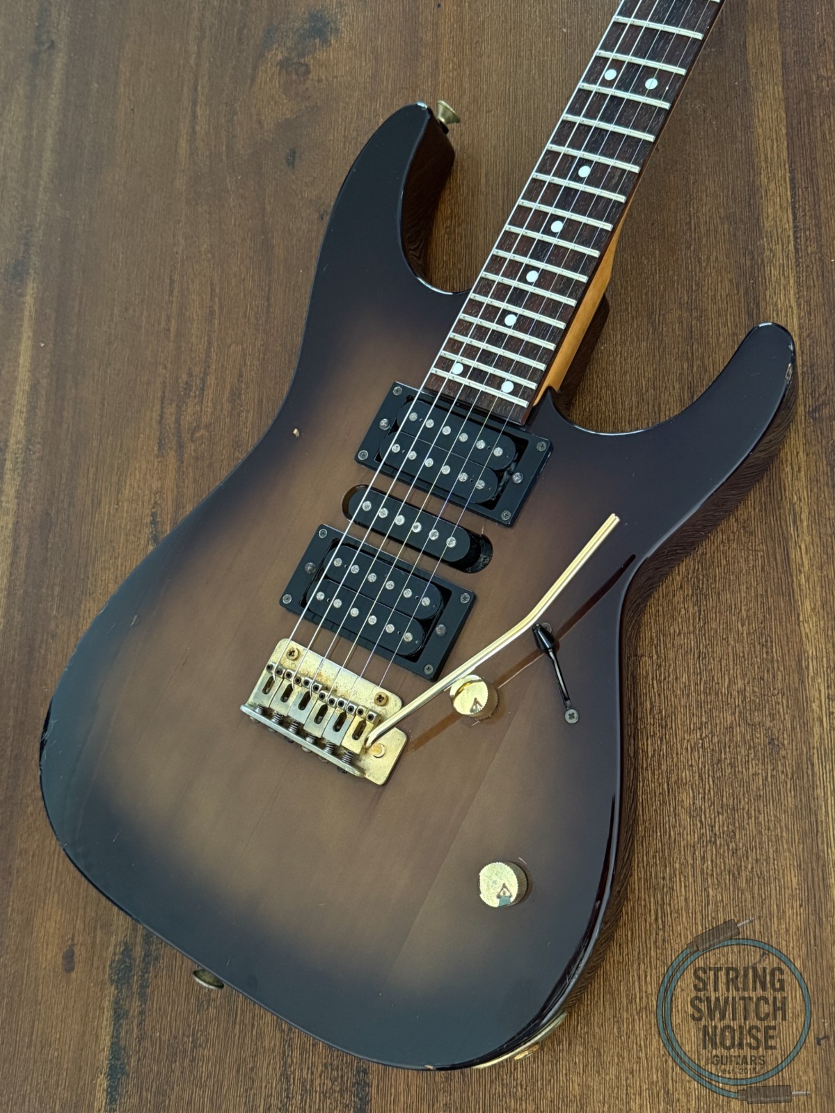 Charvel Stratocaster, by Jackson, HSH, Black/Green Burst, MIJ, 1991