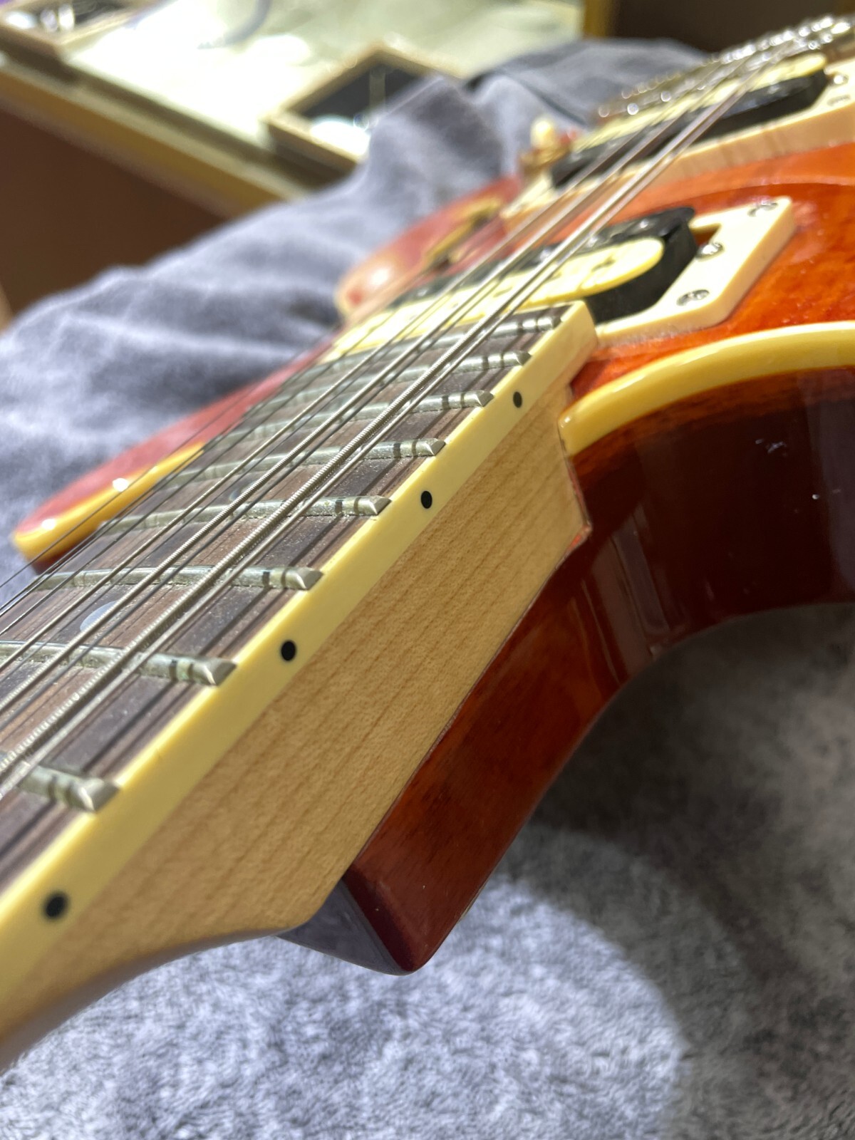 Dean Boca 12 String Semi- Acoustic Electric Guitar Trans Amber Burst Needs Work