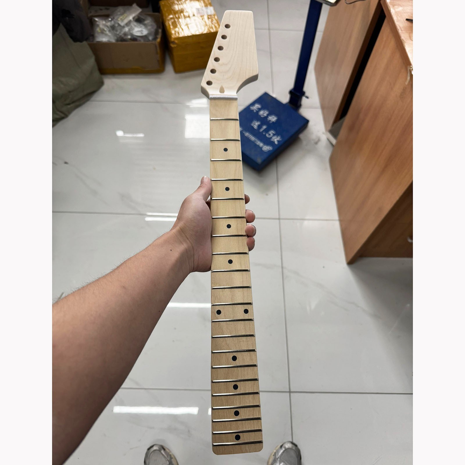 Unfinished DIY Electric Guitar Kit Maple Neck Paulownia Body, Amp Not Included