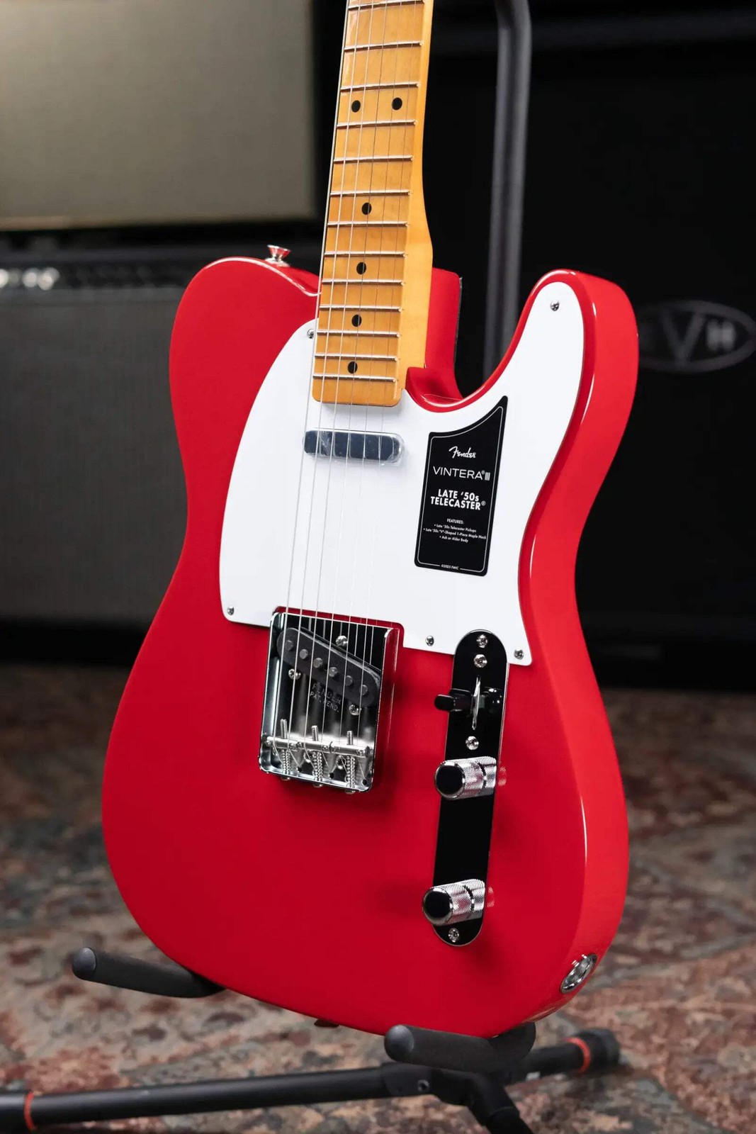 Fender Vintera III Late ’50s Telecaster Electric Guitar – Dakota Red with Gig Ba