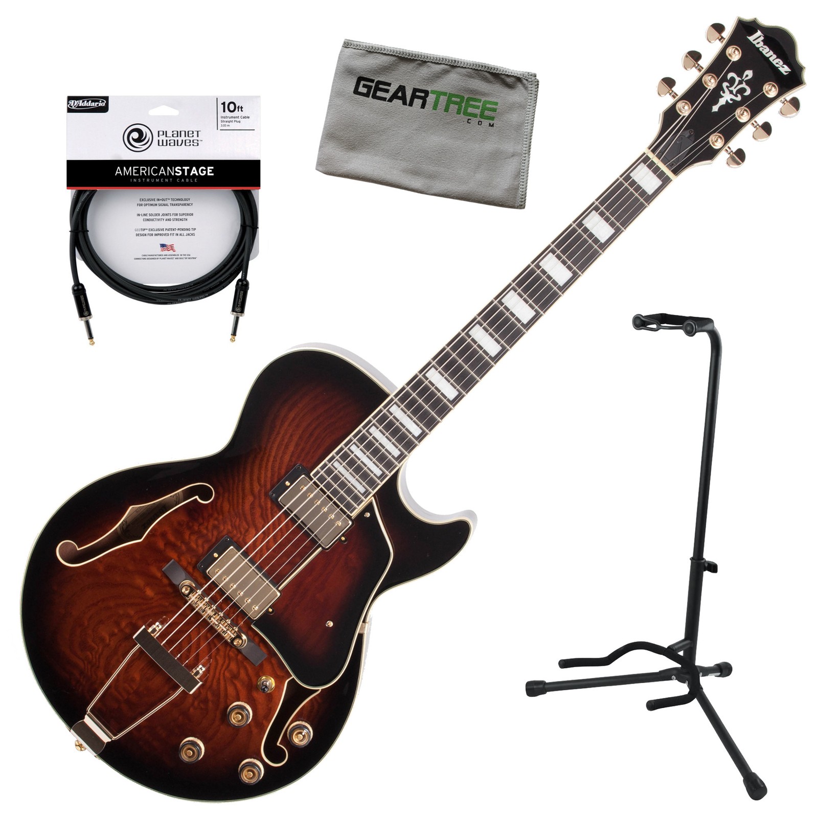 Ibanez AG95QA AG Artcore Expressionist Hollow Body Electric Guitar, Dark Brown S