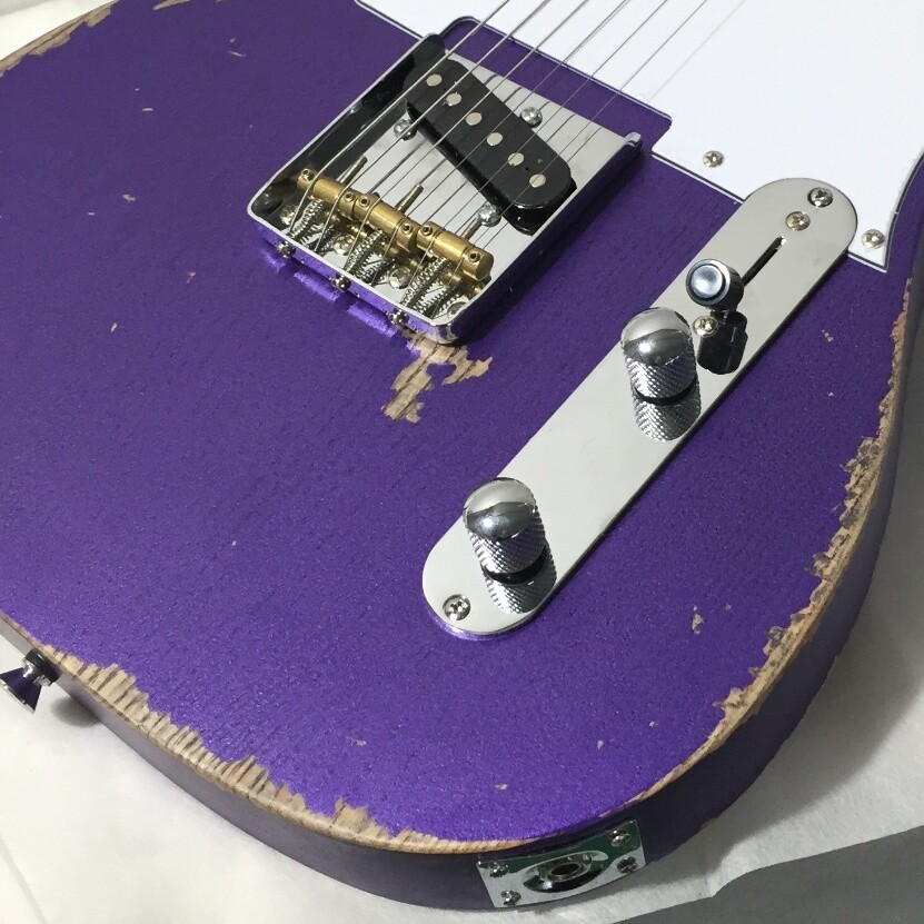 Aged style TL metallic purple 50s Electric Guitar Maple Neck for beginner
